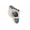 Image 2 : 18k White Gold Ring with Diamonds and Sapphire