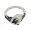 Image 4 : 18k White Gold Ring with Diamonds and Sapphire