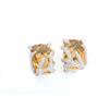 Image 1 : 14k White Gold Clip On Earrings with Citrine and Diamond Accents