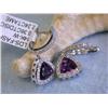 Image 3 : 14k White Gold Dangling Earrings with Diamonds and Amethyst
