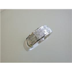 14k White Gold Ring with Diamonds