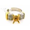 Image 1 : Platinum and Yellow Gold Semi-mount Ring with Diamond