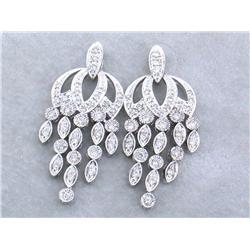 14k White Gold Earrings with Diamonds