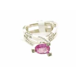 14k White Gold Ring with Pink Sapphire