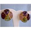 Image 1 : Laura Munder 18k Yellow Gold Clip On Earrings with Multi-colored Gemstones