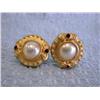 Image 2 : 14k Yellow Gold Earrings with Pearl and Ruby