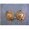 Image 3 : 14k Yellow Gold Earrings with Pearl and Ruby