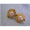 Image 4 : 14k Yellow Gold Earrings with Pearl and Ruby