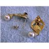 Image 5 : 14k Gold Earrings with Pearl