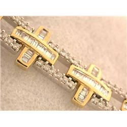 14k Two Toned Gold Bracelet with Diamonds