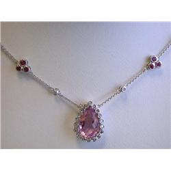 14k White Gold Necklace with Topaz