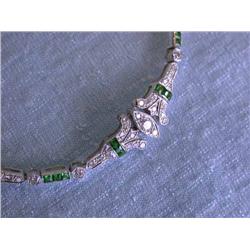 18k White Gold Bracelet with Diamonds and Tsavorite