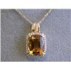Image 1 : 14k Yellow Gold Necklace with Diamonds and Citrine