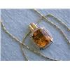 Image 3 : 14k Yellow Gold Necklace with Diamonds and Citrine