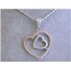 Image 1 : 18k Two Toned Gold Heart Pendant with Diamonds