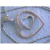 Image 4 : 18k Two Toned Gold Heart Pendant with Diamonds