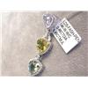 Image 2 : 14k White Gold Multi-colored Pendant with Diamond Accents