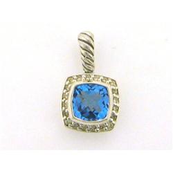 DAVID YURMAN 7MM BLUE TOPAZ PETITE ALBION PENDANT