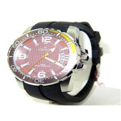 Croton Stainless Steel Rubber Strap Watch