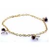 Image 1 : 14k Gold Bracelet with Pearls and Gemstones