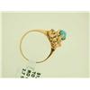 Image 4 : 14k Yellow Gold Ring with Turquoise and Diamond Accents
