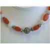 Image 1 : Carnelian, Quartz and Silver Necklace