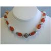 Image 2 : Carnelian, Quartz and Silver Necklace