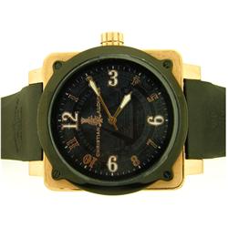 Christian Audigier Unisex FOR-217 Fortress Black Dollar Ion-Plating Black Watch