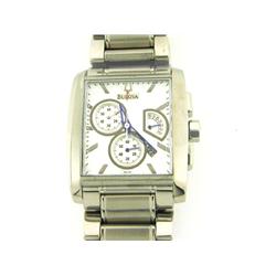 Bulova Men Silver Dial Bracelet Watch