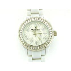 Peugeot White Acrylic Crystal Watch