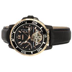 Timex Mens SL Automatic Black Leather Bracelet Watch T2M931
