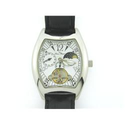 MENS LUCIEN PICCARD LEATHER AUTOMATIC 3 EYE DATE WATCH 26560SSSL