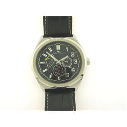 Mens Lucien Piccard Leather 3 Eye Day Date Watch