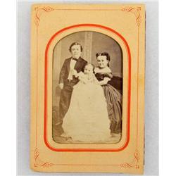 ANTIQUE TOM THUMB FAMIL CDV PHOTO