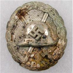 WW2 GERMAN NAZI SILVER CONDOR LEGION WOUND BADGE W/ THIN VERTICAL PINBACK