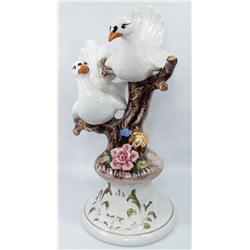 LARGE VINTAGE CAPODIMONTE FIGURINE WITH DOVES