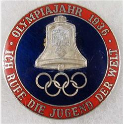 WW2 GERMAN NAZI 1936 BERLIN OLYMPICS YOUTH BADGE