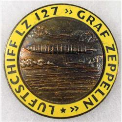 WW2 GERMAN NAZI GRAF ZEPPELIN LZ 127 AIR SHIP BADGE W/ THIN HORIZONTAL PINBACK