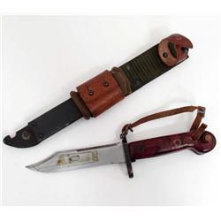 NORTH VIETNAMESE ARMY NVA AK47 MACHINE GUN BAYONET W/ SCABBARD