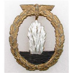 WW2 GERMAN NAZI NAVAL MINE SWEEPER BADGE W/ THIN VERTICAL PINBACK