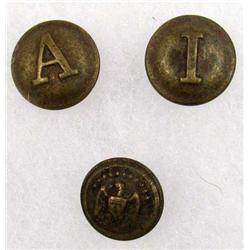 LOT OF 2 CIVIAL WAR ERA CONFEDERATE UNIFORM BUTTONS
