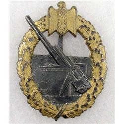 WW2 GERMAN NAZI NAVAL COASTAL ARTILLERY BADGE W/ WIDE VERTICAL PINBACK