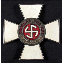 WW2 GERMAN NAZI DANISH 1ST CLASS SCHALBURG ENAMELED CROSS