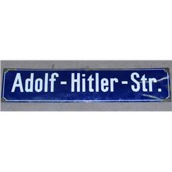 RARE WW2 GERMAN NAZI ADOLF HITLER STASSE PORCELAIN SIGN