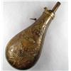 Image 1 : ANTIQUE OLD WEST GUN POWDER PEACE FLASK - BRASS