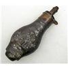 Image 2 : RARE CIVIL WAR ERA ZINC PISTOL FLASK W/ EMBOSSED CHERUB AND STAG