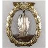 Image 1 : WW2 GERMAN NAZI NAVAL MINESWEEPER BADGE W/ WIDE VERTICAL PINBACK