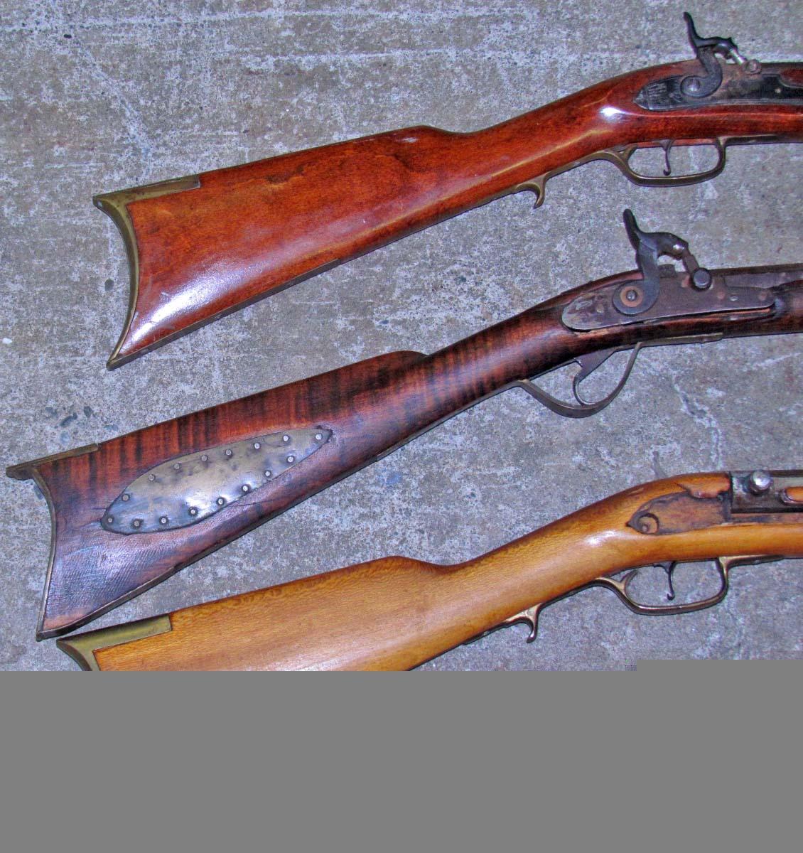 Old Riffls LOT OF 3 ANTIQUE BLACK POWDER RIFLES