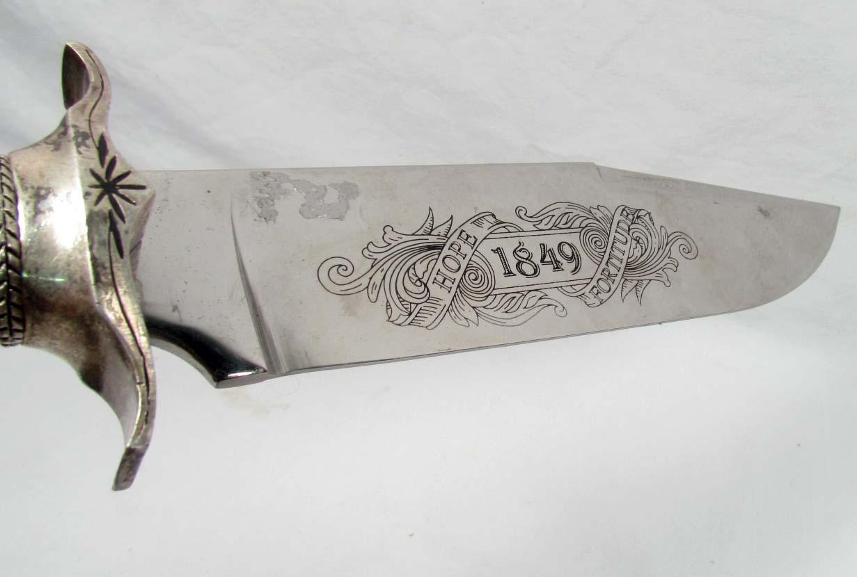 RARE RETIRED FRANKLIN MINT 1849 HOPE FORTITUDE BOWIE KNIFE