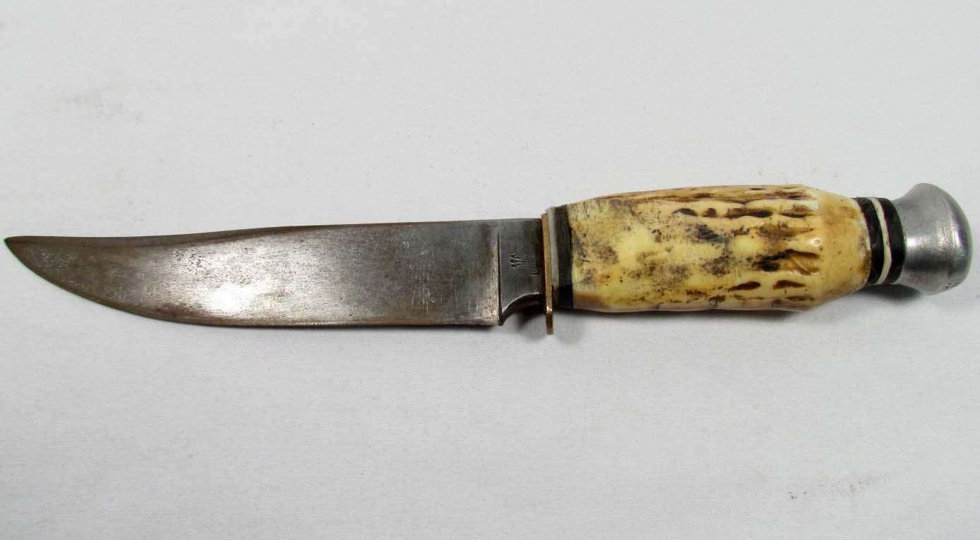 VINTAGE SOLINGEN 13109 HUNTING KNIFE W/ SHEATH AND BONE HANDLE